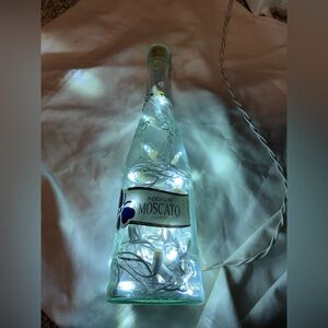 Moscato wine Bottle with String Lights